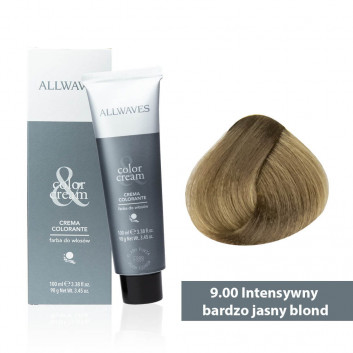 Farba do włosów Allwaves Cream Color intensywny bardzo jasny blond kolor 9.00 100 ml