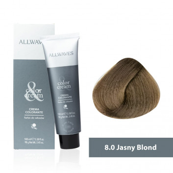 Farba do włosów Allwaves Cream Color intensywny jasny blond 8.00 100 ml