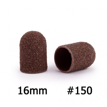 Kapturki ścierne do pedicure z bawełnianym środkiem 16mm gradacja 150 brązowe AlleMed 10 szt