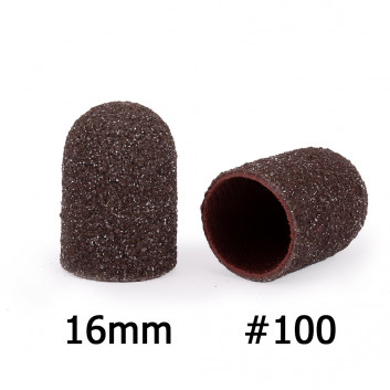 Kapturki ścierne do pedicure z bawełnianym środkiem 16mm gradacja 100 brązowe AlleMed 10 szt