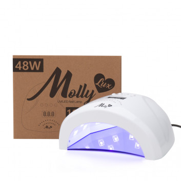 Lampa do paznokci dual UV/LED Molly Lux 1s do lakierów hybrydowych żeli i akrylożeli 48W biała