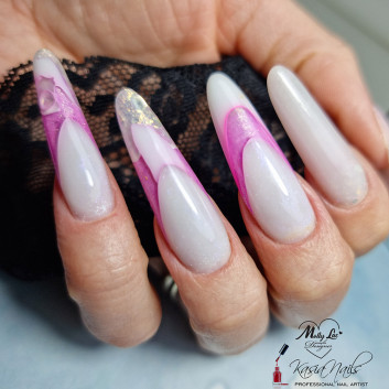 Żel do paznokci Allepaznokcie żel budujący Jelly Pearl White Glitter 5g
