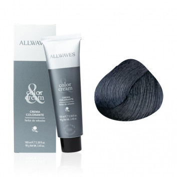 Farba do włosów Allwaves Cream Color błękitna czerń 1.11 100 ml