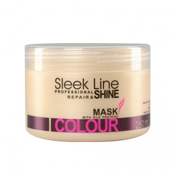 Maska do włosów z jedwabiem Stapiz Sleek Line Colour 250 ml