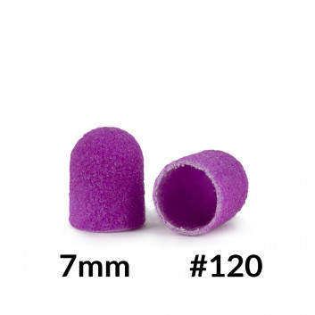 Kapturek kapturki ścierne do pedicure Fabric PODO Violet fioletowy 7mm 10 sztuk gradacja 120