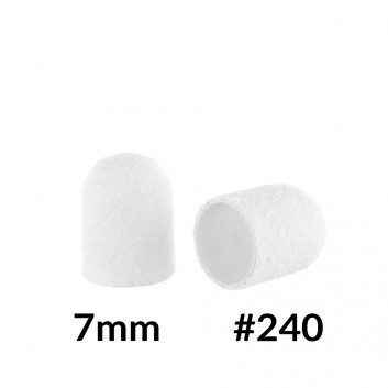 Kapturki do pedicure 7 mm gradacja 240 10 szt Fabric Podo AlleMed Biały White