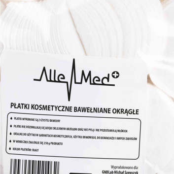 Płatki kosmetyczne bawełniane okrągłe AlleMed 250 g