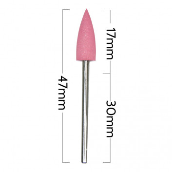 Frez gumowy różowy płomieniowy srebrny trzpień G0616K