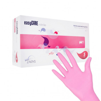 Rękawiczki jednorazowe nitrylowe diagnostyczne i ochronne Easycare nitrile Pink rozmiar S różowe 100 szt