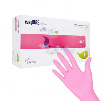 Rękawiczki jednorazowe nitrylowe diagnostyczne i ochronne Easycare nitrile Pink rozmiar L różowe 100 szt