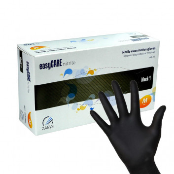 Rękawiczki jednorazowe nitrylowe diagnostyczne i ochronne Easycare nitrile Black rozmiar M czarne 100 szt