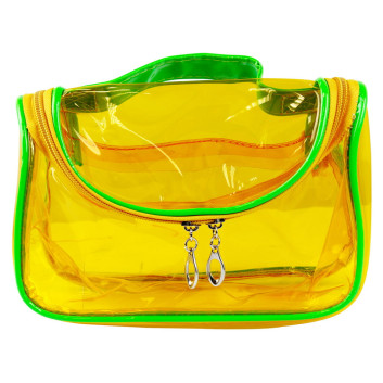 Kosmetyczka transparentna żółto- zielona