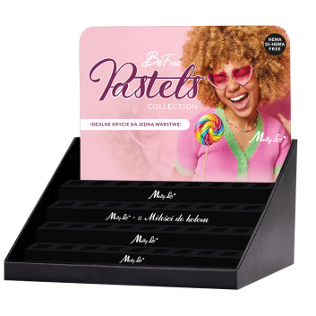 Pakiet 45 lakierów hybrydowych MollyLac BeFree Pastels 10g + ekspozytor + wzornik gratis