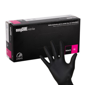 Rękawiczki jednorazowe nitrylowe diagnostyczne i ochronne Easycare nitrile black rozmiar S czarne 100 szt