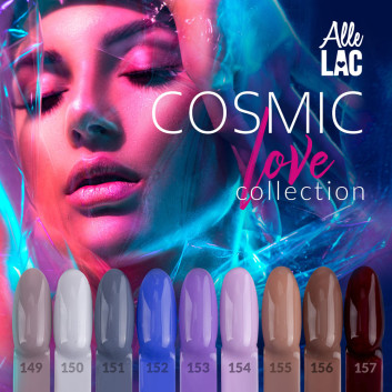 Zestaw Cosmic Love AlleLac: 9 kolorów + Baza kauczukowa, Baza Build Up i wzornik do pomalowania GRATIS!