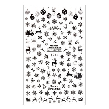 Naklejki do paznokci cienkie samoprzylepne świąteczne Molly Nails F283 czarne