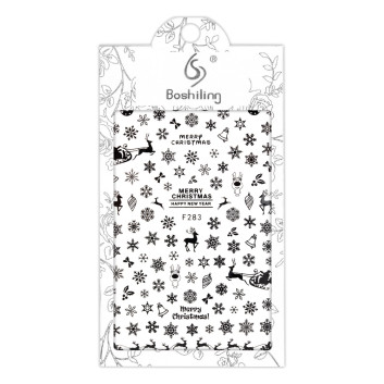 Naklejki do paznokci cienkie samoprzylepne świąteczne Molly Nails F283 czarne