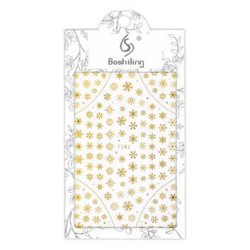 Naklejki do paznokci cienkie samoprzylepne świąteczne Molly Nails F282 złote