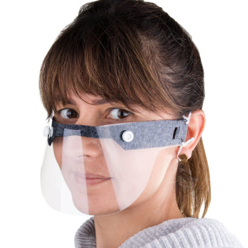 Przyłbica mini maska ochronna na usta i nos wielokrotnego użytku uniwersalna szary melanż