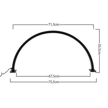 Lampa kosmetyczna LED łuk HQ-75X 35W biurkowa bezcieniowa czarna rozmiar L