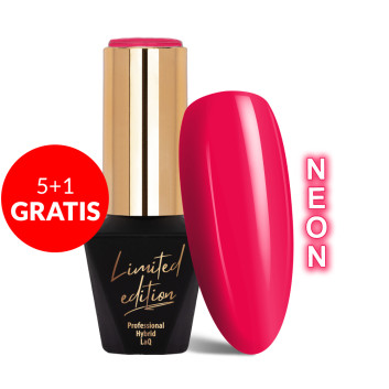 5+1gratis Lakier hybrydowy MollyLac Limited Edition Oriental Pink Neon 10g Nr 481