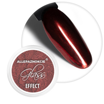 Pyłek lustrzany efekt do zdobień paznokci Glass Effect Red Nr 3