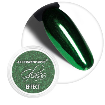 Pyłek lustrzany efekt do zdobień paznokci Glass Effect Green Nr 9