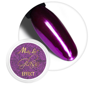 Pyłek lustrzany efekt do zdobień paznokci MollyLac Glass Effect Purple Nr 7