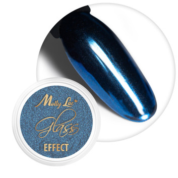 Pyłek lustrzany efekt do zdobień paznokci MollyLac Glass Effect Blue Nr 8