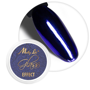 Pyłek lustrzany efekt do zdobień paznokci MollyLac Glass Effect Navy Nr 11