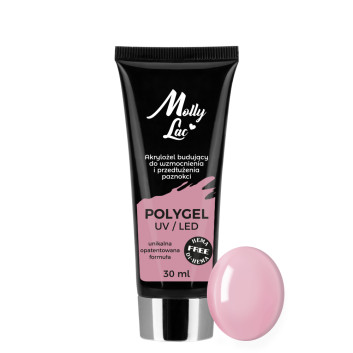 PolyGel akrylożel budujący MollyLac Hema/di-Hema free French Pink 30ml Nr 06