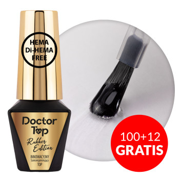 100+12gratis Rubber Doctor Top Molly Nails kauczukowy samonaprawiający się top no wipe HEMA free clear 10g