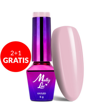 2+1gratis Lakier hybrydowy MollyLac I'm the Nudelover Nudematic 5g Nr 522