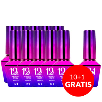 10+1gratis Baza 12in1 Innovation Hybrid Gel - MollyLac Candy Pink 10g