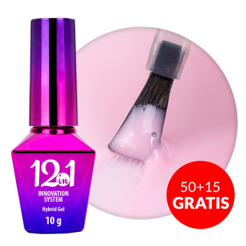 50+15gratis Baza 12in1 Innovation Hybrid Gel - MollyLac Candy Pink 10g