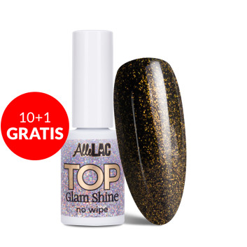 10+1gratis Top Glam Shine no wipe AlleLac Gold 7g