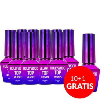 10+1gratis Top no wipe Hollywood MollyLac Picante do lakierów hybrydowych 10g