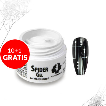 10+1gratis Żel do zdobień Spider Gel Allepaznokcie biały white 3ml