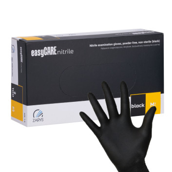 Rękawiczki jednorazowe nitrylowe diagnostyczne i ochronne Easycare nitrile Black rozmiar M czarne 100 szt