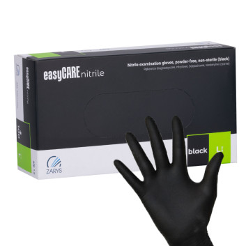 Rękawiczki jednorazowe nitrylowe diagnostyczne i ochronne Easycare nitrile Black rozmiar L czarne 100 szt