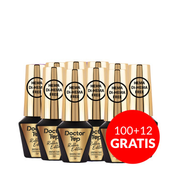 100+12gratis Rubber Doctor Top Molly Nails kauczukowy samonaprawiający się top no wipe HEMA/Di-HEMA Free clear 10g