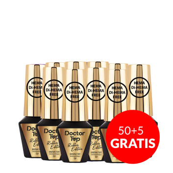 50+5gratis Rubber Doctor Top Molly Nails kauczukowy samonaprawiający się top no wipe HEMA/Di-HEMA Free clear 10g