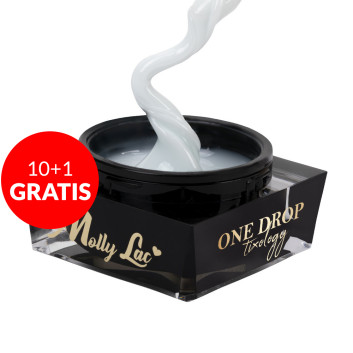 10+1gratis Żel budujący z tiksotropią MollyLac One Drop Tixology Silky White 15g