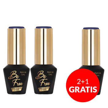 2+1gratis Lakier hybrydowy MollyLac BeFree Elegance Deep night HEMA/Di-HEMA Free 10g Nr 8