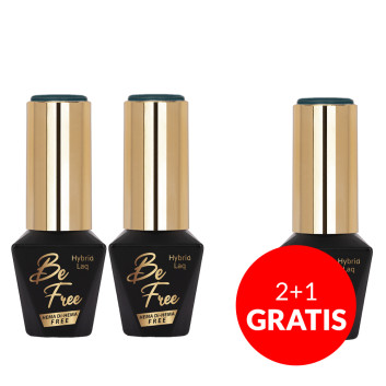 2+1gratis Lakier hybrydowy MollyLac BeFree Elegance Deep green glass HEMA/Di-HEMA Free 10g Nr 9