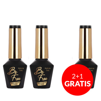 2+1gratis Lakier hybrydowy MollyLac BeFree Elegance Classy black HEMA/Di-HEMA Free 10g Nr 10