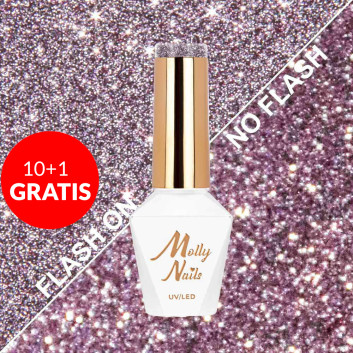 10+1gratis Lakier hybrydowy Molly Nails Flashing Lights Fabulous HEMA/Di-HEMA Free 8g Nr 563