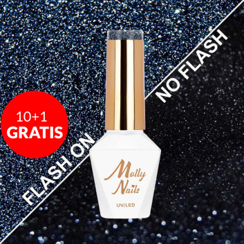 10+1gratis Lakier hybrydowy Molly Nails Duo Flashing Lights Devil’s Night HEMA/Di-HEMA Free 8g Nr 604