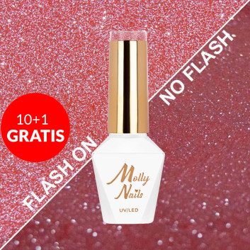 10+1gratis Lakier hybrydowy Molly Nails Duo Flashing Lights Everlasting HEMA/Di-HEMA Free 8g Nr 608