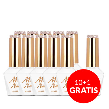 10+1gratis Lakier hybrydowy Molly Nails Duo Flashing Lights Metamorphosis HEMA/Di-HEMA Free 8g Nr 607